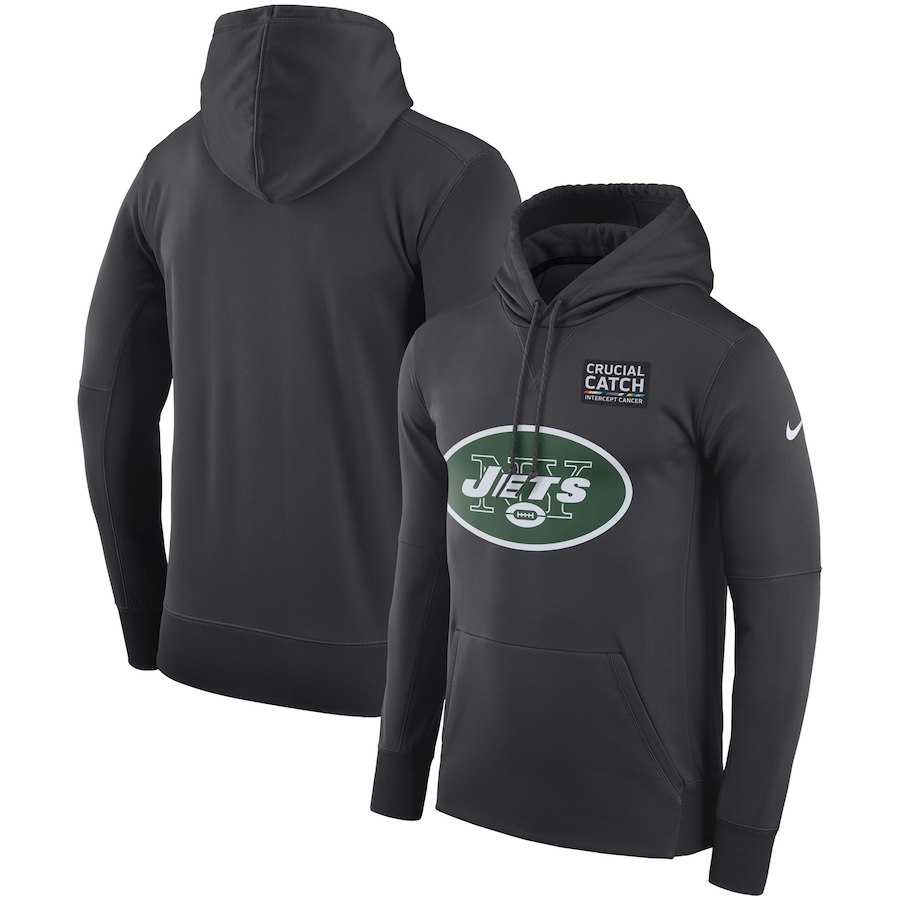 Men's New York Jets Anthracite Nike Crucial Catch Performance Hoodie,We sell and wholesale Men's New York Jets Anthracite Nike Crucial Catch Performance Hoodie on line form chian!
